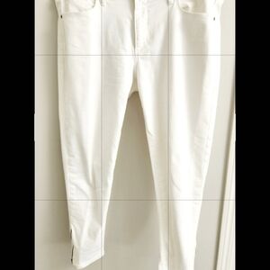 Banana Republic White Denim Jeans Size 31 (12) Skinny Leg Ankle Length Zipper